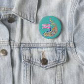 Badge Rond 5 Cm plumage céleste (En situation)