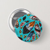 Badge Rond 5 Cm Plumes colorées (Devant & derrière)