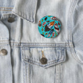 Badge Rond 5 Cm Plumes colorées (En situation)