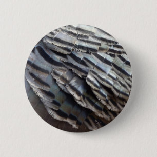 Badge Rond 5 Cm Plumes de Dindon Sauvage II Design Abstrait de la 