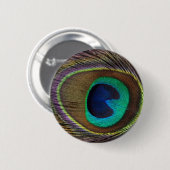 Badge Rond 5 Cm plumes de paon (Devant & derrière)