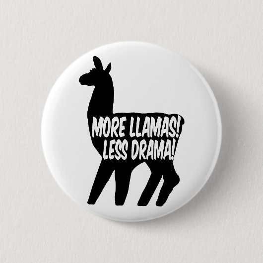 Badge Rond 5 Cm Plus de lamas moins de drame (Devant)