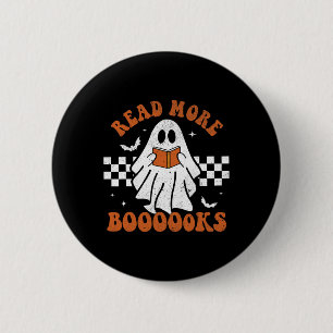 Badge Rond 5 Cm Plus de livres Cute Ghost Lecture Livre Enseignant