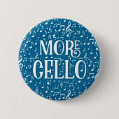 Badge Rond 5 Cm Plus de violoncelle - Musique Bleue Blanc (Devant)