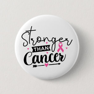 Badge Rond 5 Cm Plus Fort que le Survivant du Cancer du Sein