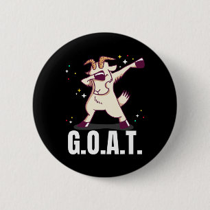 Badge Rond 5 Cm Plus grand de tous les temps G.o.a.t. Funny Chèvre