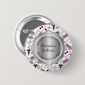 Badge Rond 5 Cm Plus grand docteur du monde / infirmière (Devant & derrière)