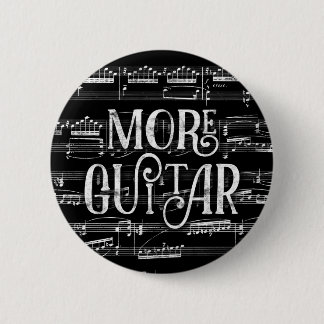 Badge Rond 5 Cm Plus Guitare Chalkboard - Black White Music
