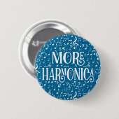 Badge Rond 5 Cm Plus Harmonica - Musique Bleue Blanche (Devant & derrière)