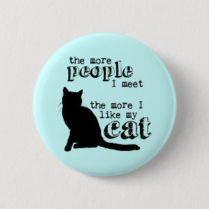 Badge Rond 5 Cm Plus j'aime mon chat - toutes les couleurs