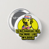 Badge Rond 5 Cm Plus je rencontre le bouton républicains (Devant & derrière)