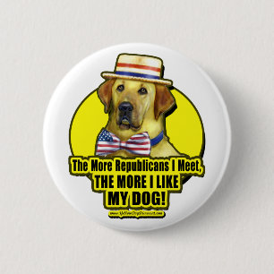 Badge Rond 5 Cm Plus je rencontre le bouton républicains