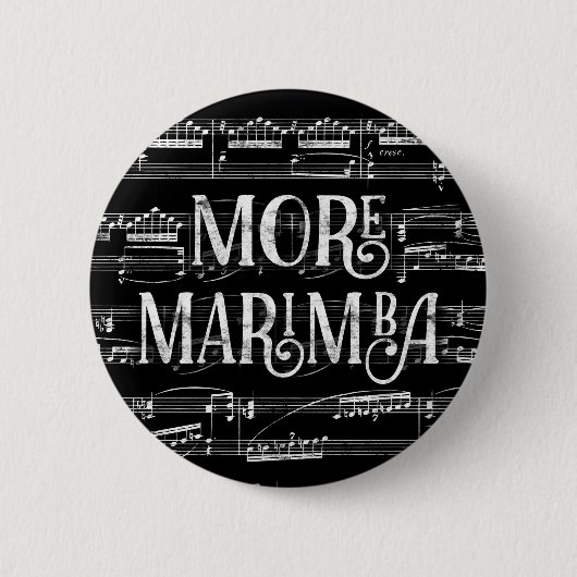 Badge Rond 5 Cm Plus Marimba Chalkboard - Black White Music (Devant)