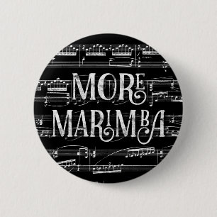 Badge Rond 5 Cm Plus Marimba Chalkboard - Black White Music