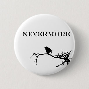 Badge Rond 5 Cm Plus Raven Poem Edgar Allan Poe Citation