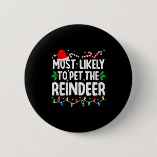 Badge Rond 5 Cm Plus susceptible de caresser la famille de rennes