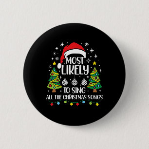 Badge Rond 5 Cm Plus susceptible de chanter les chants de Noël en