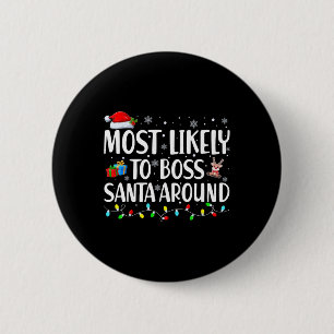 Badge Rond 5 Cm Plus susceptible de diriger le Père Noël autour de