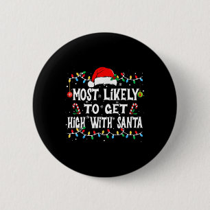 Badge Rond 5 Cm Plus susceptible de se défoncer avec le Père Noël