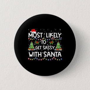 Badge Rond 5 Cm Plus susceptible d'être avec le Père Noël Joyeux N