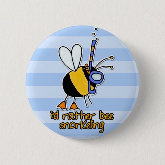 Badge Rond 5 Cm plutôt abeille naviguant au schnorchel (Devant)