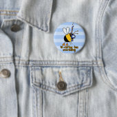 Badge Rond 5 Cm plutôt abeille naviguant au schnorchel (En situation)
