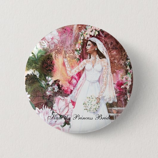 Badge Rond 5 Cm PMACarlson Kate la princesse Bride Button (Devant)