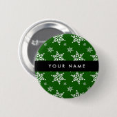 Badge Rond 5 Cm Pneus blancs, Vert, Votre nom, Personnaliser (Devant & derrière)