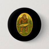 Badge Rond 5 Cm Pnw Steelhead Sasquatch Fishing Big Foot Salmon Fi (Devant)