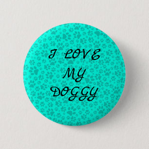 Badge Rond 5 Cm Poches de chien noir et blanc Pointe Polka sur cya