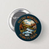 Badge Rond 5 Cm Pocono Mountains Pennsylvania Sunset Retro Art (Devant & derrière)