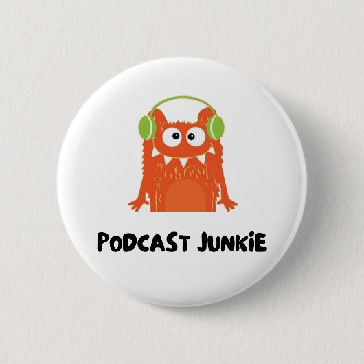 Badge Rond 5 Cm Podcast junkie (Devant)