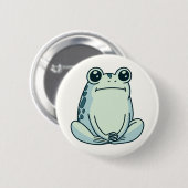 Badge Rond 5 Cm Poêle, Refroidissement, Grenouille à Méditer Zen (Devant & derrière)