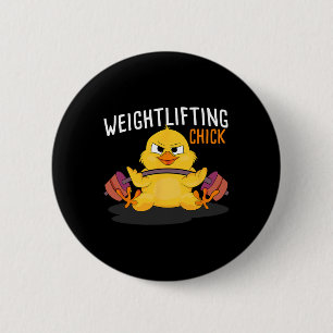 Badge Rond 5 Cm Poids Chick Bodybuilding Entraînement Salle de gym