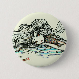Badge Rond 5 Cm Poinçon d'imaginaire de fée de tatouage de carte