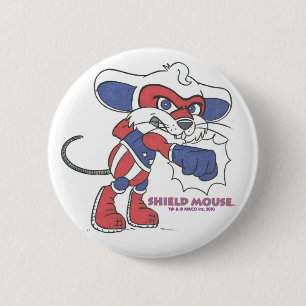 Badge Rond 5 Cm Poinçon patriotique de SOURIS de BOUCLIER !