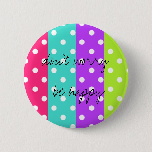 Badge Rond 5 Cm point d'arc-en-ciel (Devant)