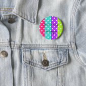 Badge Rond 5 Cm point d'arc-en-ciel (En situation)