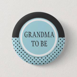 Badge Rond 5 Cm Point de polka bleu - "grand-maman à être" Pin