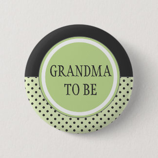 Badge Rond 5 Cm Point de polka vert - "grand-maman à être" Pin