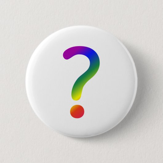 Badge Rond 5 Cm Point d'interrogation arc-en-ciel (Devant)