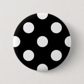 Badge Rond 5 Cm Point Polka blanc sur Motif noir (Devant)