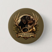 Badge Rond 5 Cm Pointer allemand à poil dur (Devant)