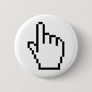 BADGE ROND 5 CM POINTEUR À MAIN / CURSEUR À SOURIS