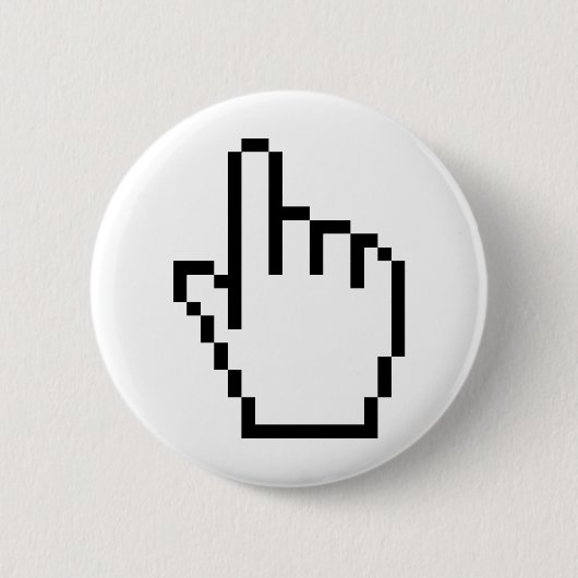BADGE ROND 5 CM POINTEUR À MAIN / CURSEUR À SOURIS (Devant)