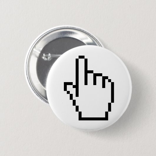 BADGE ROND 5 CM POINTEUR À MAIN / CURSEUR À SOURIS (Devant & derrière)