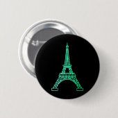 Badge Rond 5 Cm Points de repère - le bouton de Tour Eiffel (Devant & derrière)