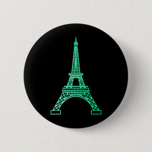 Badge Rond 5 Cm Points de repère - le bouton de Tour Eiffel