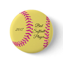 Points de suture de softball en faux brillant rose