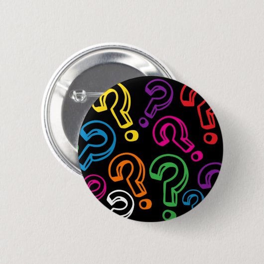 Badge Rond 5 Cm Points d'interrogation (Devant & derrière)